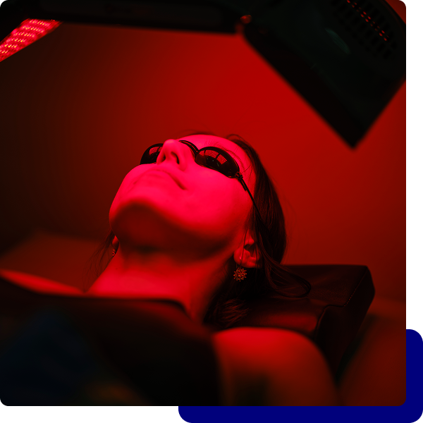 Facial treatment with red light