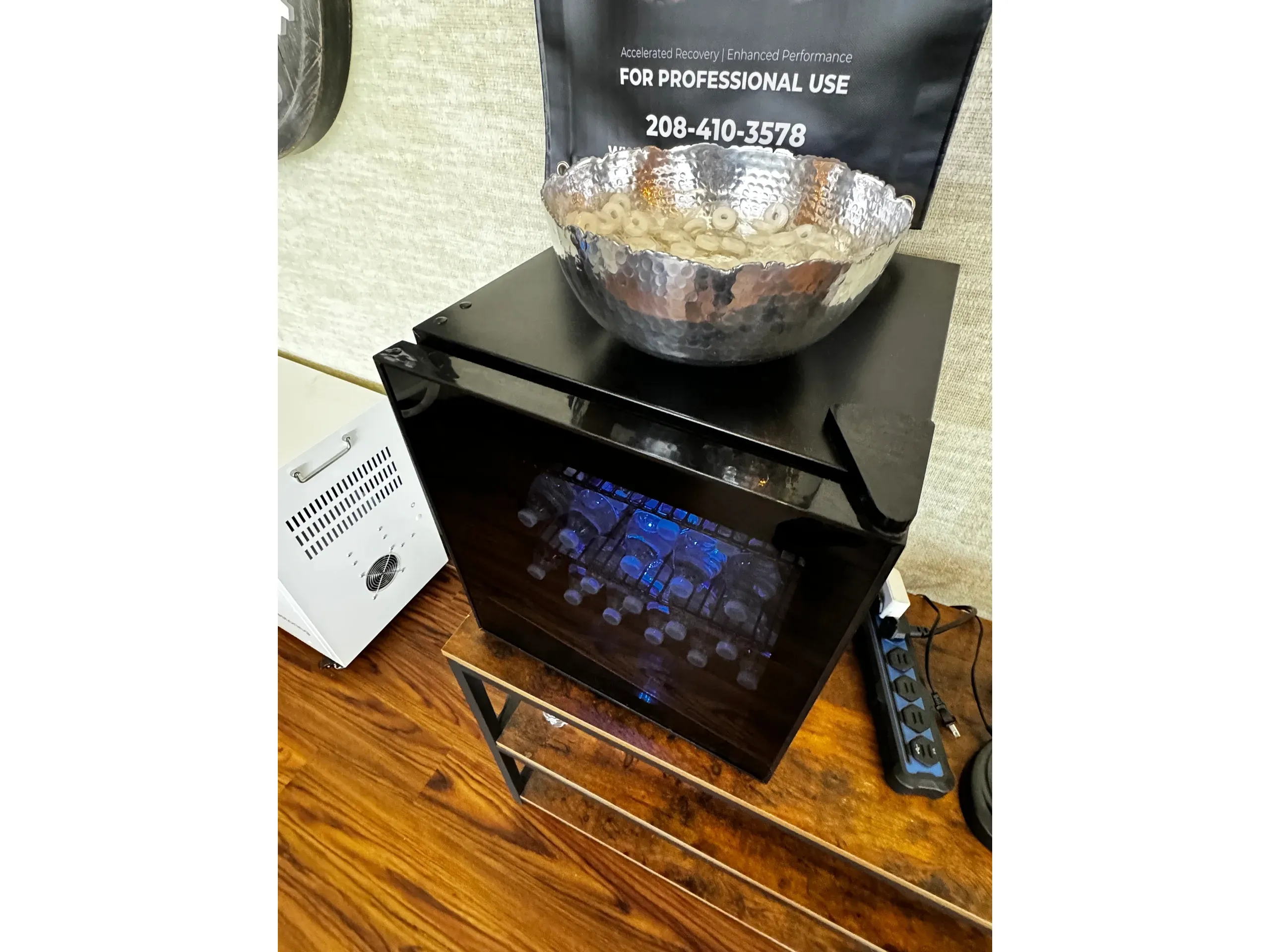 Desktop PC with decorative bowl on top