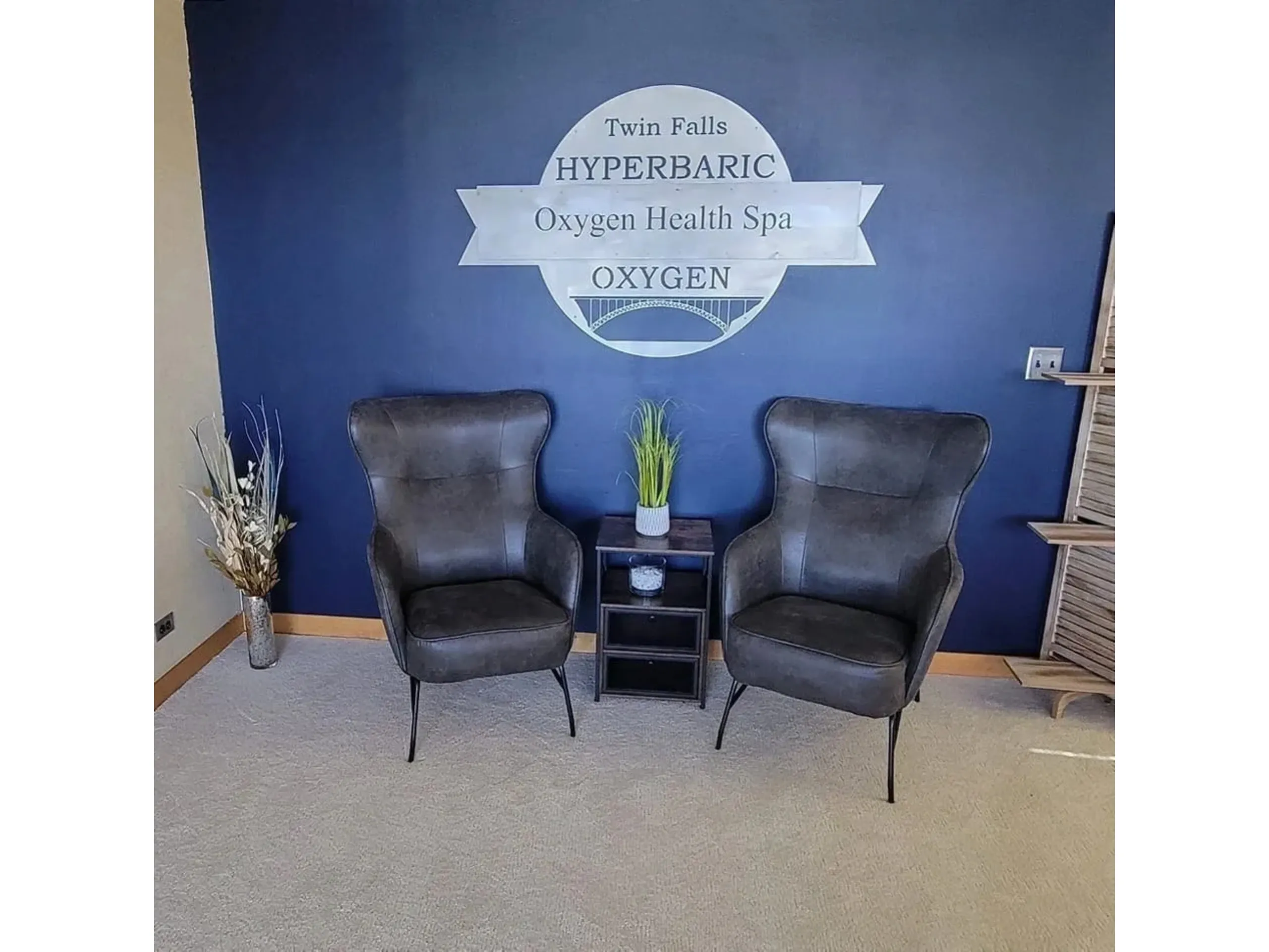 Elegant spa waiting area chairs